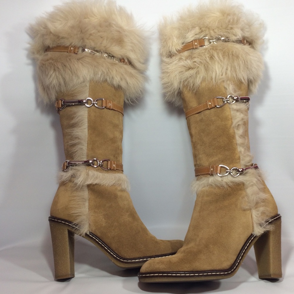 💖🍑RARE GORGEOUS lux ITALIAN Leather Coach Boots - Picture 5 of 8